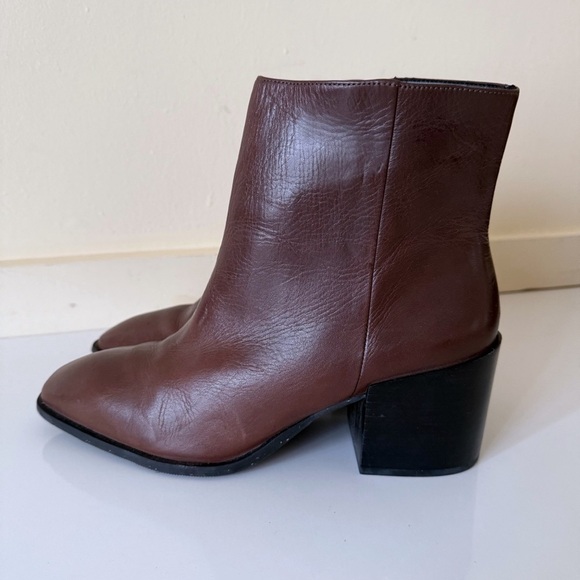Ali MacGraw Womens Brown Leather Ankle Boots Booties SZ 8.5 - Picture 2 of 7
